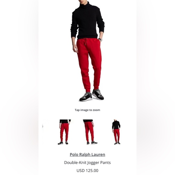 🆕 Polo Ralph Lauren Men’s Double-Knit Tech Joggers. RL Red, Size:2XL • NWOT - Picture 4 of 13
